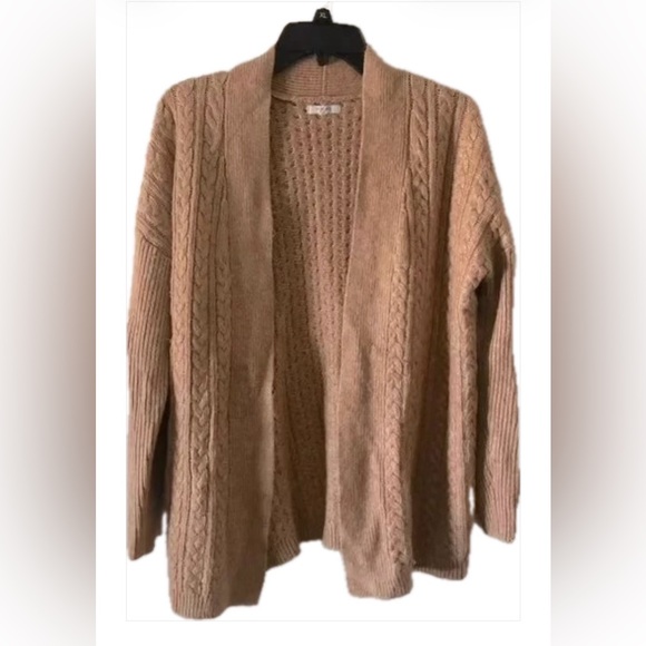 Maurices Sweaters - Maurices Tan Cable Knit Cardigan